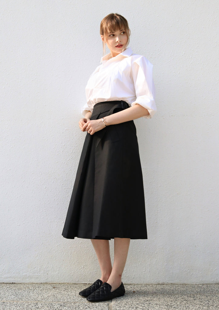 Black Side Belted Skirt