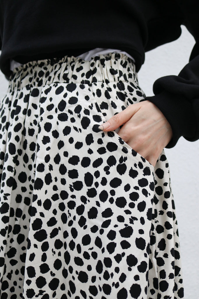 White Spotted Maxi Skirt