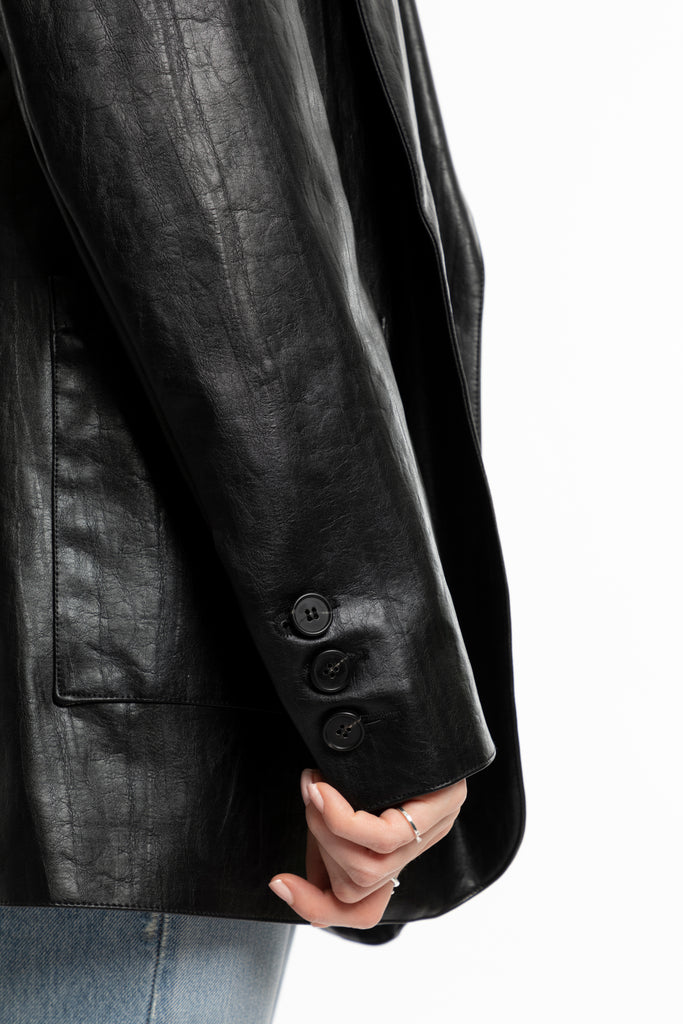 Oversized Leather Blazer