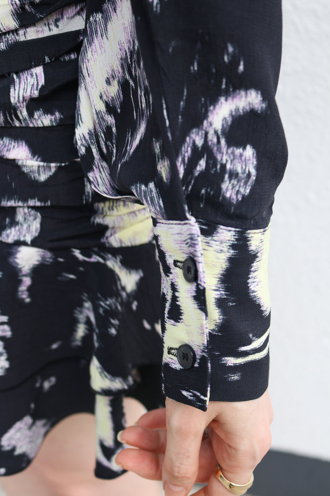 Black Tie-Dye Top + Miniskirt Set