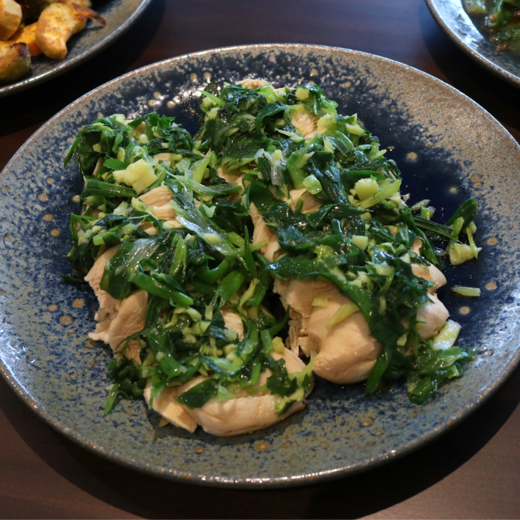 Steamed Chicken With Ginger & Spring Onion