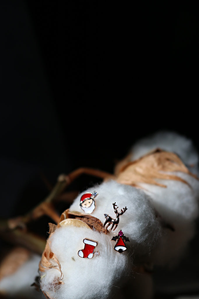 Santa Set Christmas Earrings (4 Pieces)