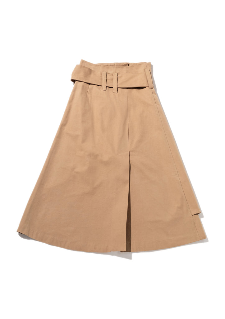 Camel Tie Up Layered Skirt