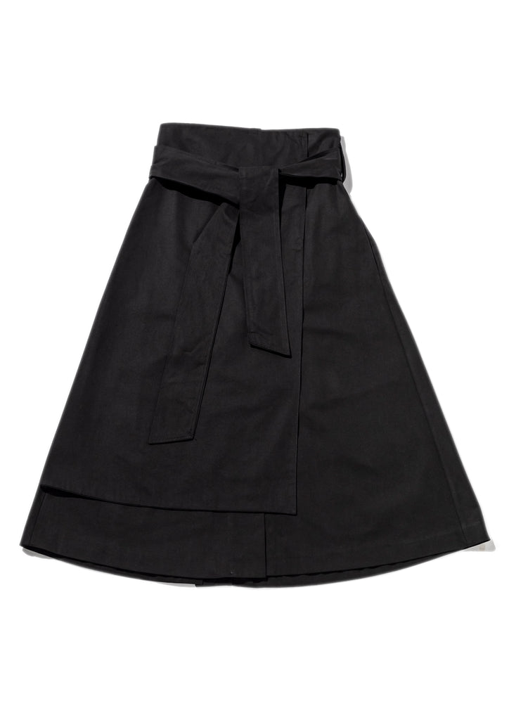 Black Tie Up Layered Skirt