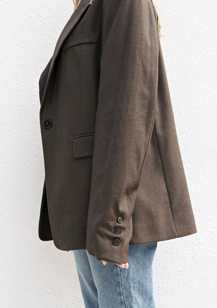 Grey/Brown Oversized Blazer