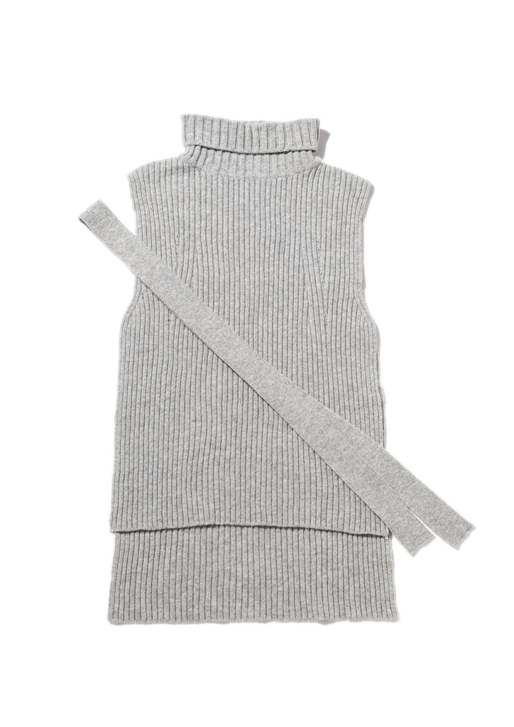Grey Belted Sweater Vest